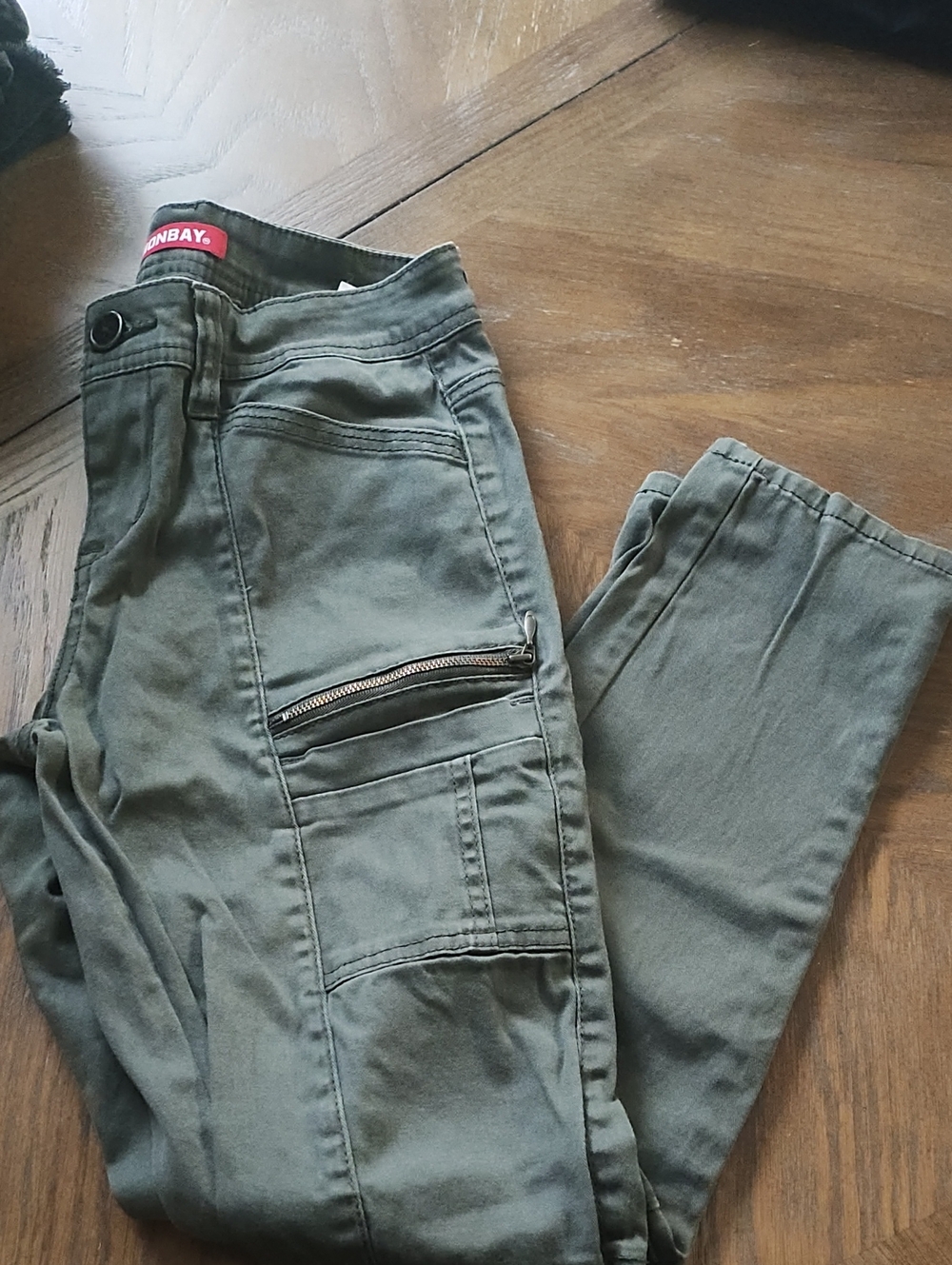 UNIONBAY Juniors Olive Green Cargo Skinny Pants with Zip Pocket